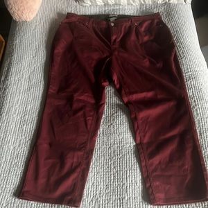 Deep wine color sateen Catherine’s stretch pants